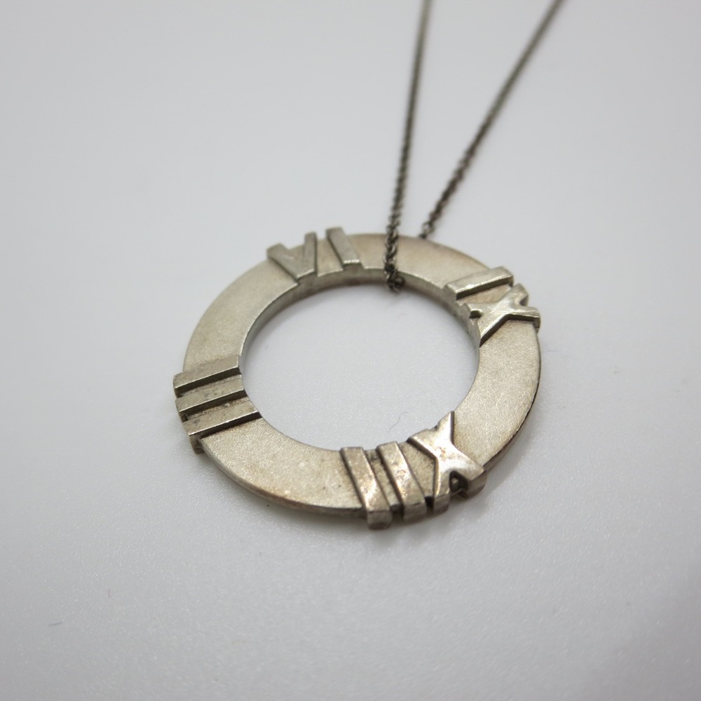 Tiffany and Co. Sterling silver Atlas ring size 6, and matching atlas necklace - Picture 8 of 12